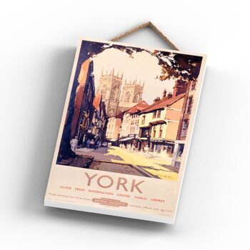 P1186 - York Street Scene Original National Railway Poster On A Plaque Vintage Decor 3