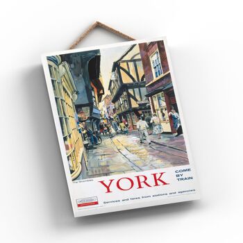 P1187 - York The Shambles Affiche originale des chemins de fer nationaux sur une plaque décor vintage 2