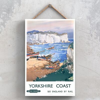 P1192 - Yorkshire Coast Original National Railway Affiche Sur Une Plaque Décor Vintage