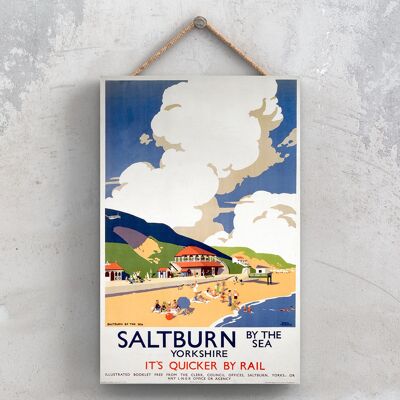 P1198 - Yorkshire Saltburn By The Sea Original National Railway Poster On A Plaque Vintage Decor