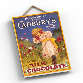 P1206 - Une publicité vintage de style rétro classique de Cadbury sur une plaque en bois 2