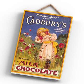 P1206 - Une publicité vintage de style rétro classique de Cadbury sur une plaque en bois 4