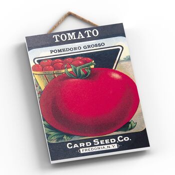 P1209 - Une publicité vintage de style rétro de Seed Co de carte de tomate classique sur une plaque en bois 2