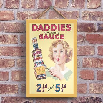 P1213 - Une publicité vintage de style rétro pour sauce de papa classique sur une plaque en bois 1