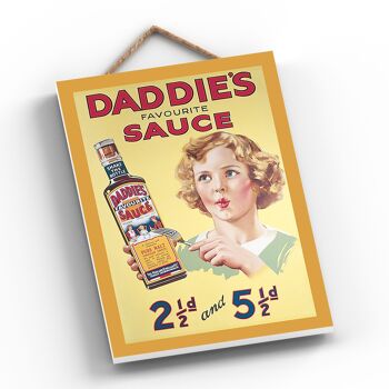 P1213 - Une publicité vintage de style rétro pour sauce de papa classique sur une plaque en bois 2