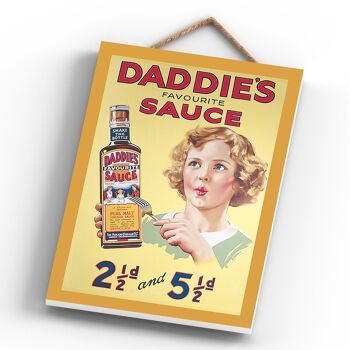P1213 - Une publicité vintage de style rétro pour sauce de papa classique sur une plaque en bois 4