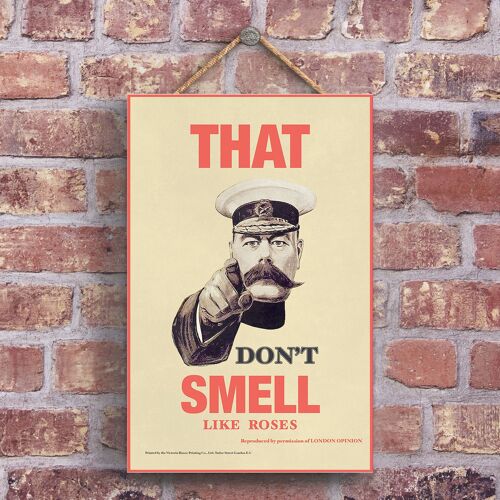 P1238 - A Classic Comical That Don?T Smell Like Roses Retro Style Vintage Advertisement On A Wooden Plaque