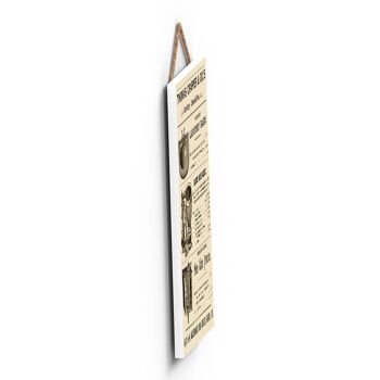 P1249 - Une publicité vintage de style rétro beige classique de Thomas Crapper sur une plaque en bois 3