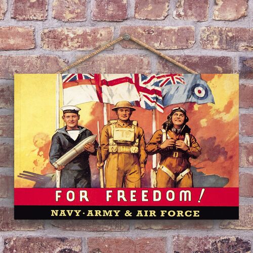 P1252 - A Classic For Freedom Retro Style Vintage Advertisement On A Wooden Plaque