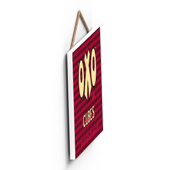 P1258 - Une publicité vintage classique de style rétro Oxo Cube sur une plaque en bois 3
