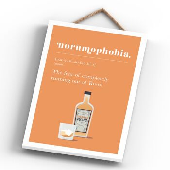 P1336 - Phobia Of Running Out Of Rum Comique Plaque en bois à suspendre sur le thème de l'alcool 4