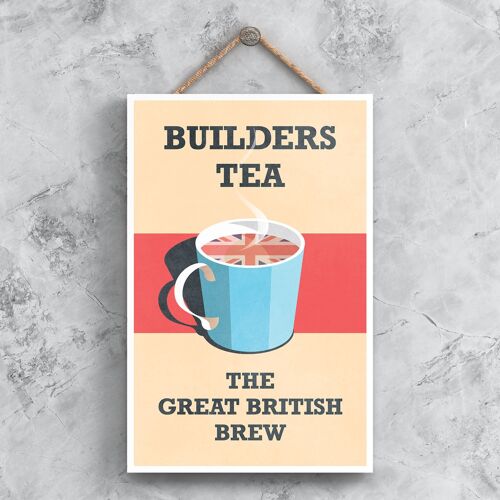 P1341 - Builders Brew Kitchen Decorative Hanging Plaque Sign