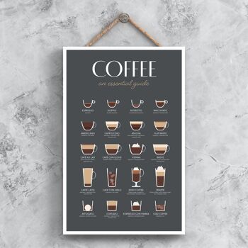 P1342 - Coffee Essentials Guide Dark Kitchen Plaque décorative à suspendre 1