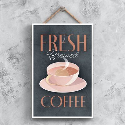 P1349 - Fresh Brewed Coffee Kitchen Decorative Hanging Plaque Sign