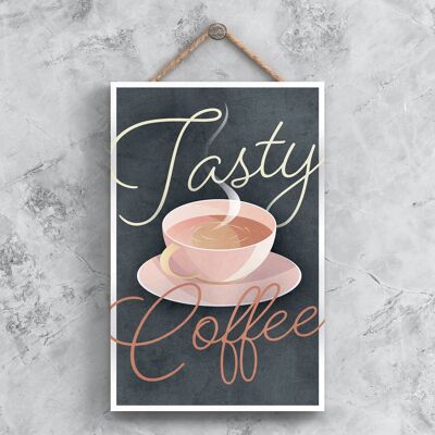P1358 - Tasty Coffee Kitchen Plaque décorative à suspendre