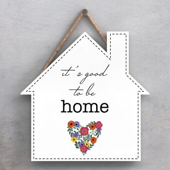 P1386 - Plaque à suspendre en bois sur le thème de la prairie printanière "It Good To Be Home" 1