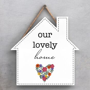 P1390 - Plaque à suspendre en bois sur le thème de la prairie printanière Our Lovely Home 1