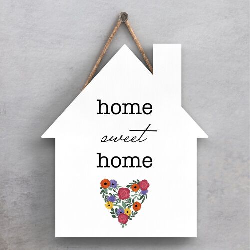 P1395 - Home Sweet Home Spring Meadow Theme Wooden Hanging Plaque