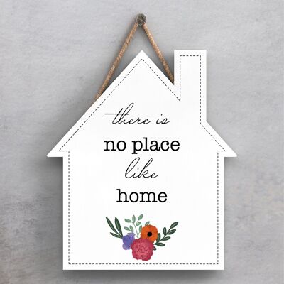 P1401 - There Is No Place Like Home Spring Meadow Theme Wooden Hanging Plaque