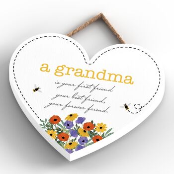 P1403 - A Grandma Is Your Forever Friend Spring Meadow Plaque à suspendre en bois 4