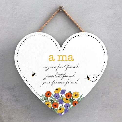 P1404 - A Ma Is Your Forever Friend Spring Meadow Theme Wooden Hanging Plaque