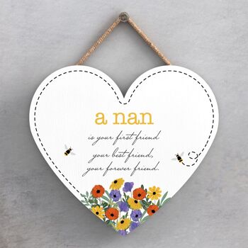 P1409 - A Nan Is Your Forever Friend Spring Meadow Plaque à suspendre en bois 1