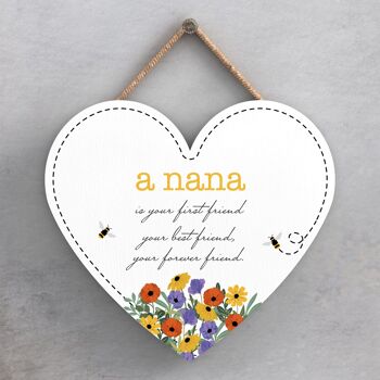 P1410 - A Nana Is Your Forever Friend Spring Meadow Plaque à suspendre en bois 1