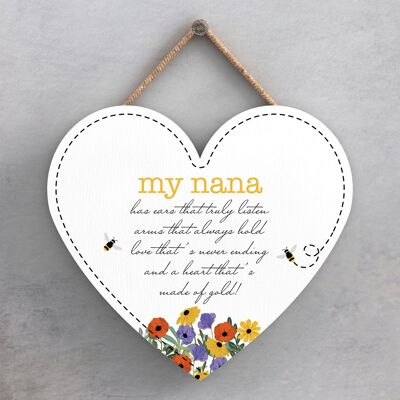 P1423 - My Nana Spring Meadow Theme Wooden Hanging Plaque