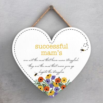 P1425 - Successful Mams Spring Meadow Theme Wooden Hanging Plaque