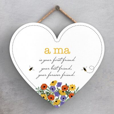 P1439 - A Ma Is Your Forever Friend Targa da appendere in legno a tema prato primaverile