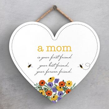 P1441 - A Mom Is Your Forever Friend Spring Meadow Plaque à suspendre en bois 1