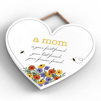 P1441 - A Mom Is Your Forever Friend Spring Meadow Plaque à suspendre en bois 4