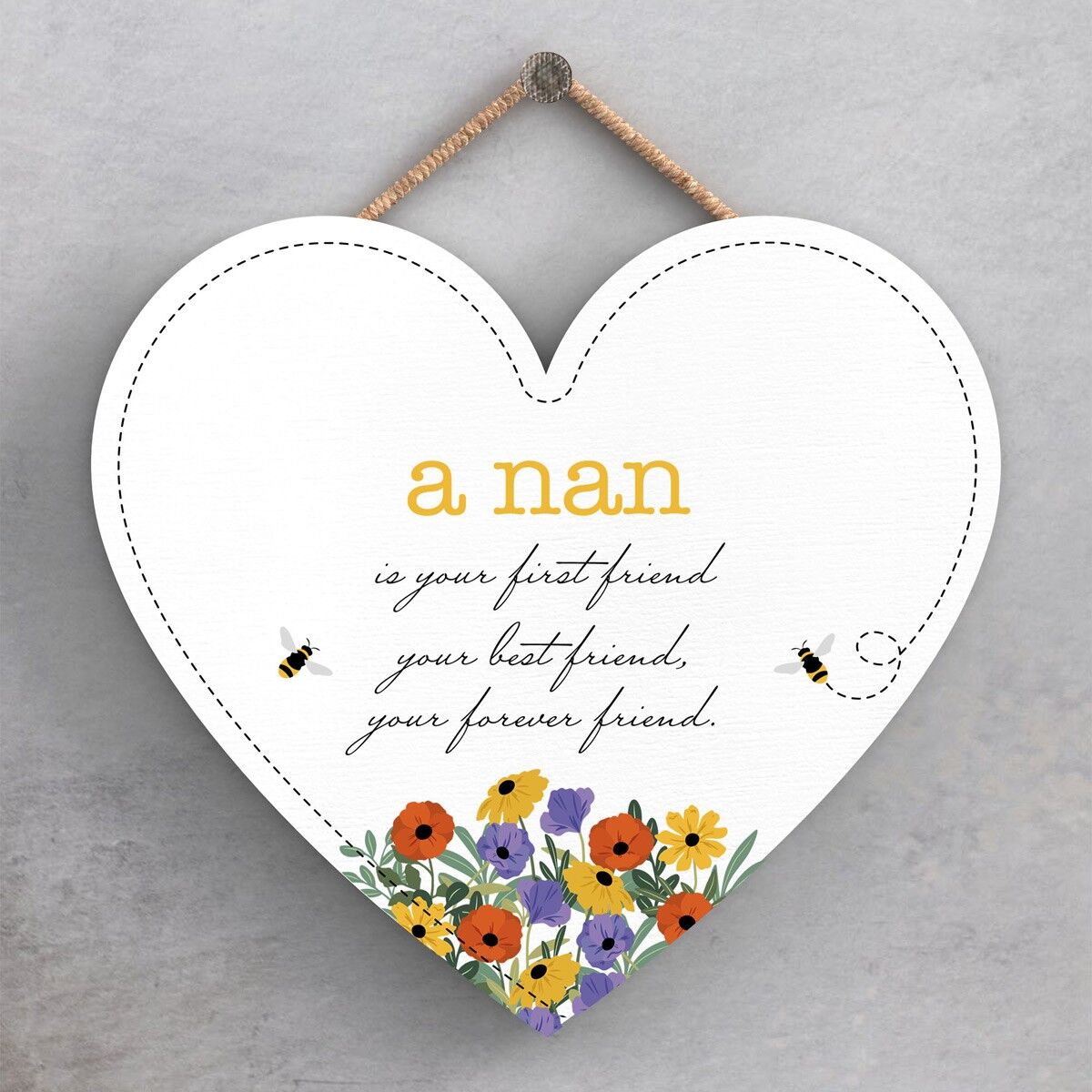 P1444 – A Nan Is Your Forever Friend Spring Meadow Theme Holzschild zum Aufhängen
