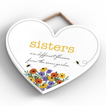P1459 - Les sœurs sont des fleurs différentes du même jardin Spring Meadow Theme Plaque à suspendre en bois 4