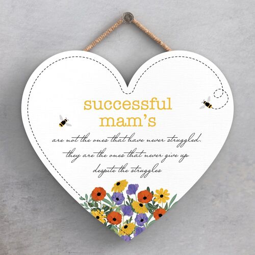 P1460 - Successful Mams Spring Meadow Theme Wooden Hanging Plaque