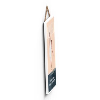 P1513 - Illustration de ballet faisant partie de notre thème sportif imprimée sur une plaque à suspendre en bois 2