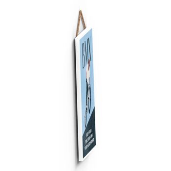 P1526 - Illustration BMX faisant partie de notre thème sportif imprimée sur une plaque à suspendre en bois 3