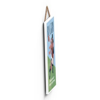 P1571 - Illustration de rugby faisant partie de notre thème sportif imprimée sur une plaque à suspendre en bois 3