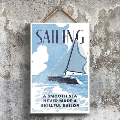 P1572 - Sailing Illustration Part Of Our Sports Theme Printed Onto A Wooden Hanging Plaque