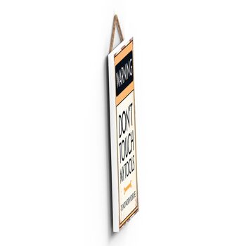 P1588 - Avertissement Don't Touch My Tools Typography Sign Imprimé sur une plaque à suspendre en bois 3