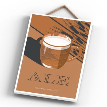 P1617 - Plaque à suspendre en bois sur le thème de l'alcool de style moderne Ale In Glass 4