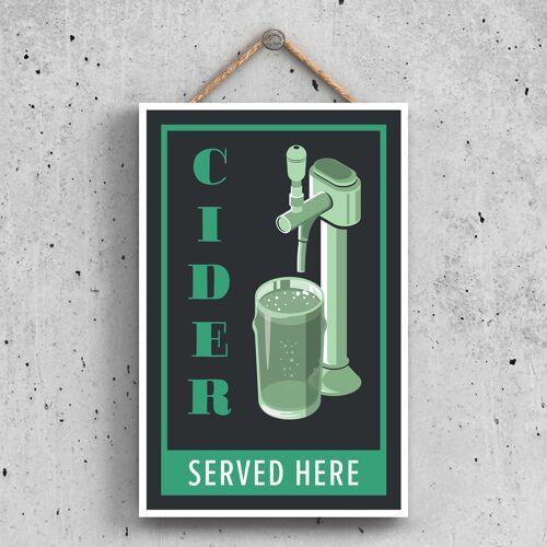 P1623 - Cider Served Here On Tap Modern Style Alcohol Theme Wooden Hanging Plaque