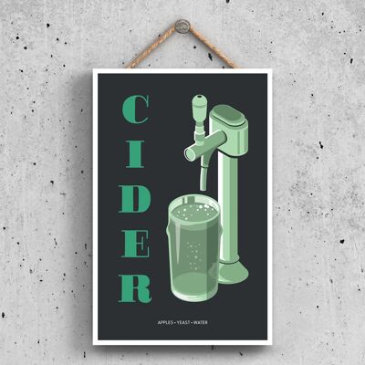 P1624 - Cider On Tap Modern Style Alcohol Theme Wooden Hanging Plaque