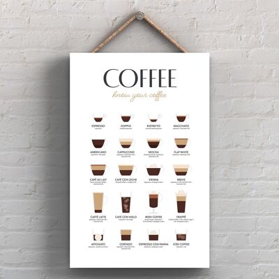 P1704 – Coffee Essentials Guide Light Küche Dekoratives Schild zum Aufhängen