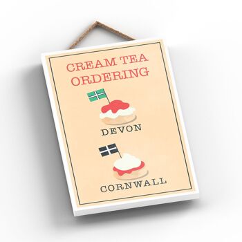 P1710 - Cream Tea Ordering Devon Or Cornwall Kitchen Plaque décorative à suspendre 2