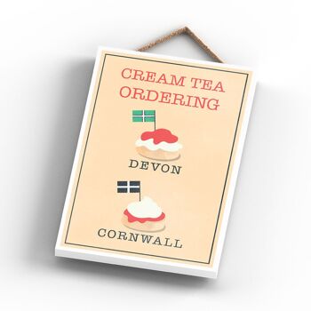 P1710 - Cream Tea Ordering Devon Or Cornwall Kitchen Plaque décorative à suspendre 3