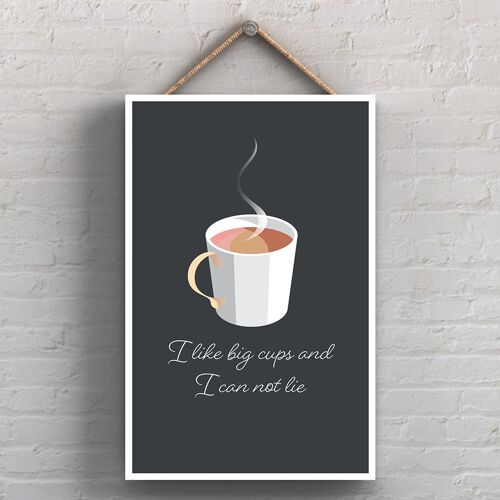 P1717 - I Like Big Cups And I Can Not Lie Kitchen Decorative Hanging Plaque Sign