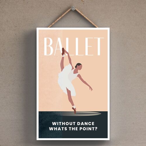 P1787 - Ballet Illustration Part Of Our Sports Theme Printed Onto A Wooden Hanging Plaque
