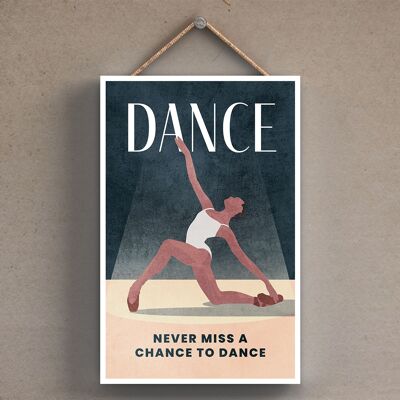 P1793 - Ilustración de baile parte de nuestro tema deportivo impreso en una placa colgante de madera