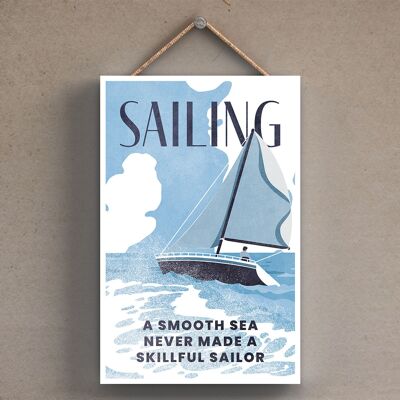P1799 - Sailing Illustration Part Of Our Sports Theme Printed Onto A Wooden Hanging Plaque